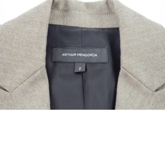 Arthur Mendonca 2 Wool Beige Belted Skirt Suit - Picture 5 of 8